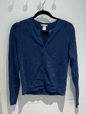 H&M Basic Blue Button-up Long Sleeves Cardigan Women’s Size Small Minimalist